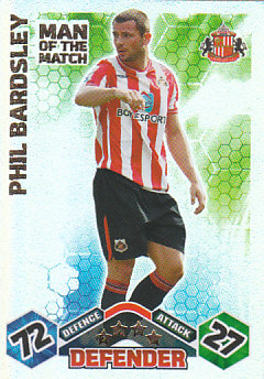 Phil Bardsley Sunderland 2009/10 Topps Match Attax Man of the Match #408